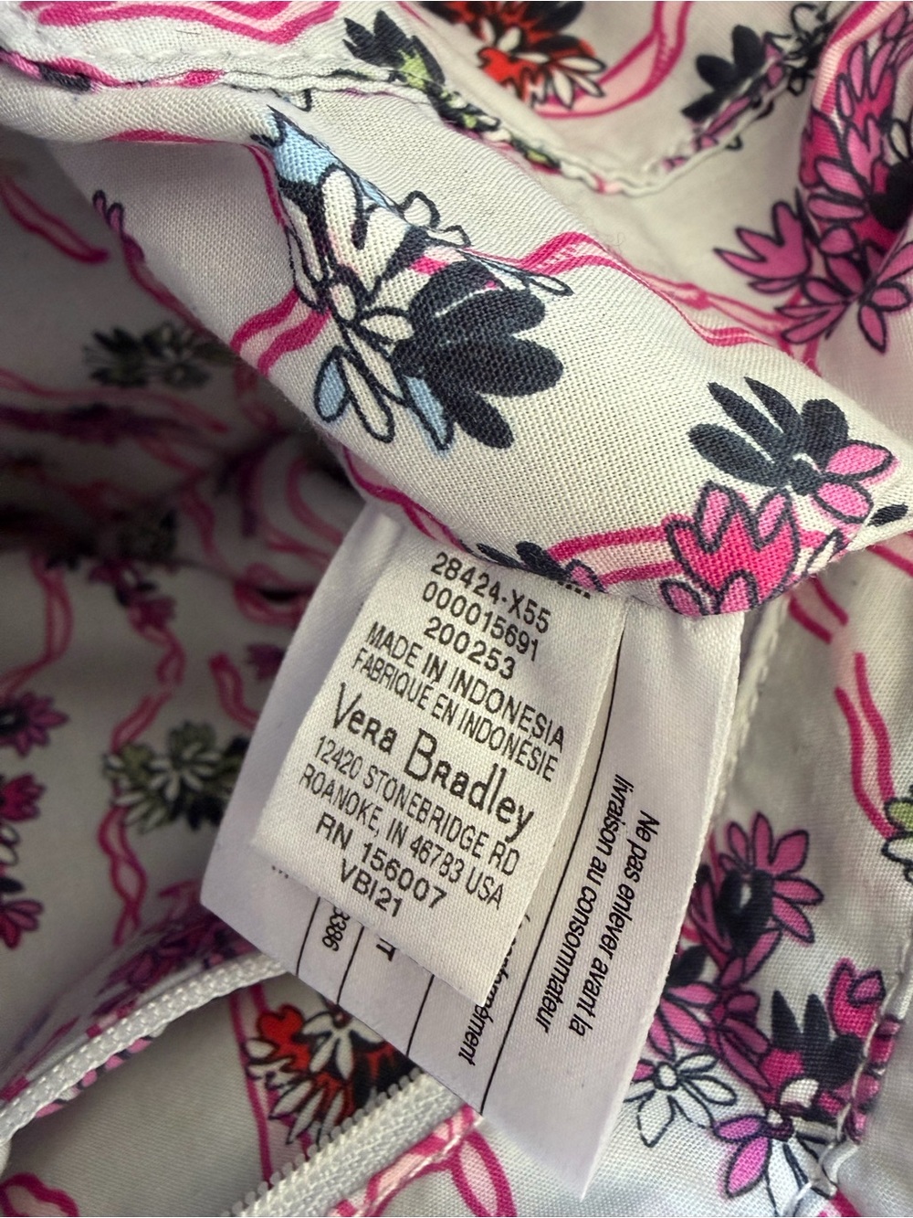 Vera Bradley Quilted Hope Blooms Satchel - Picture 5 of 11